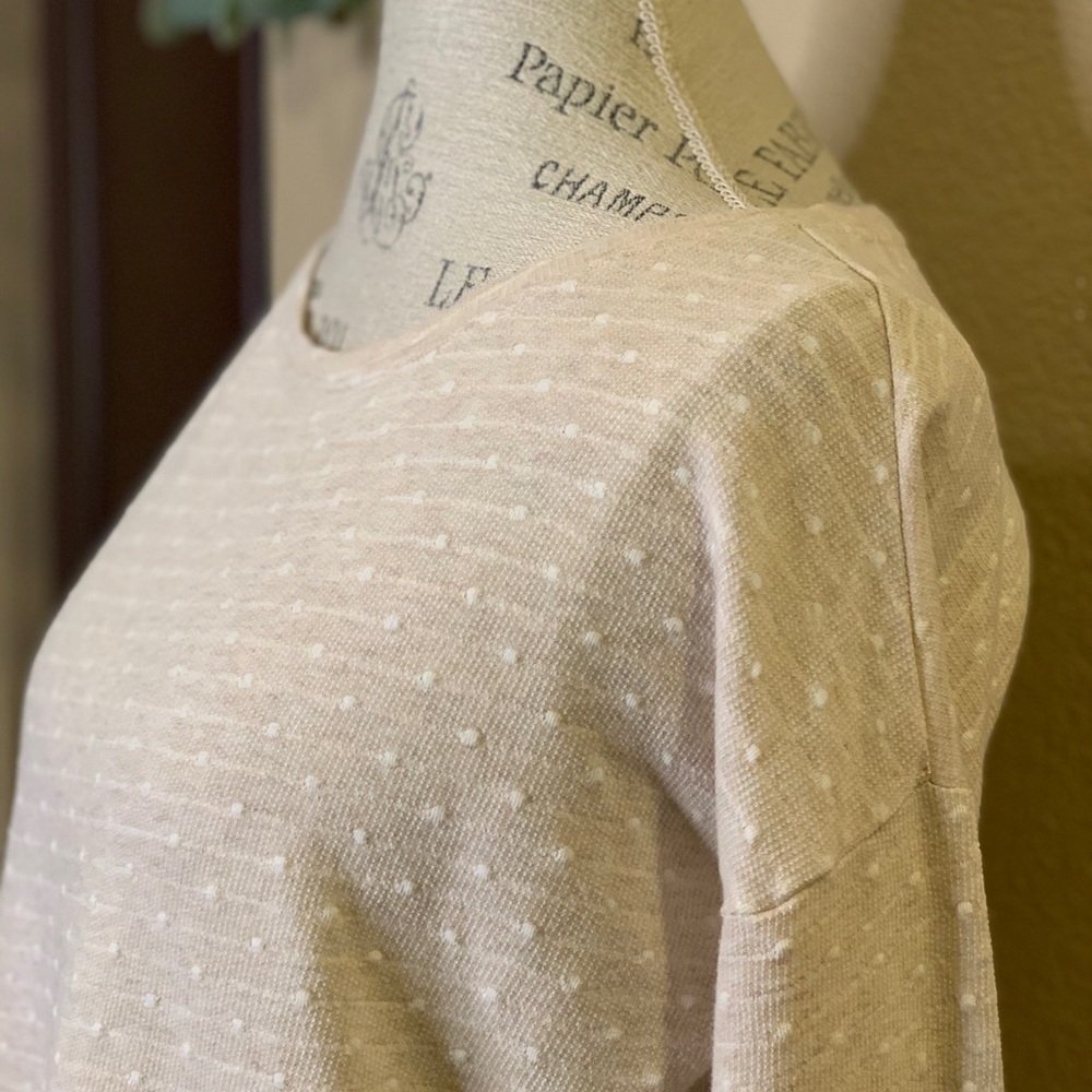 Lou & Grey ~ Cream And White Polka Dot Sweater - image 4